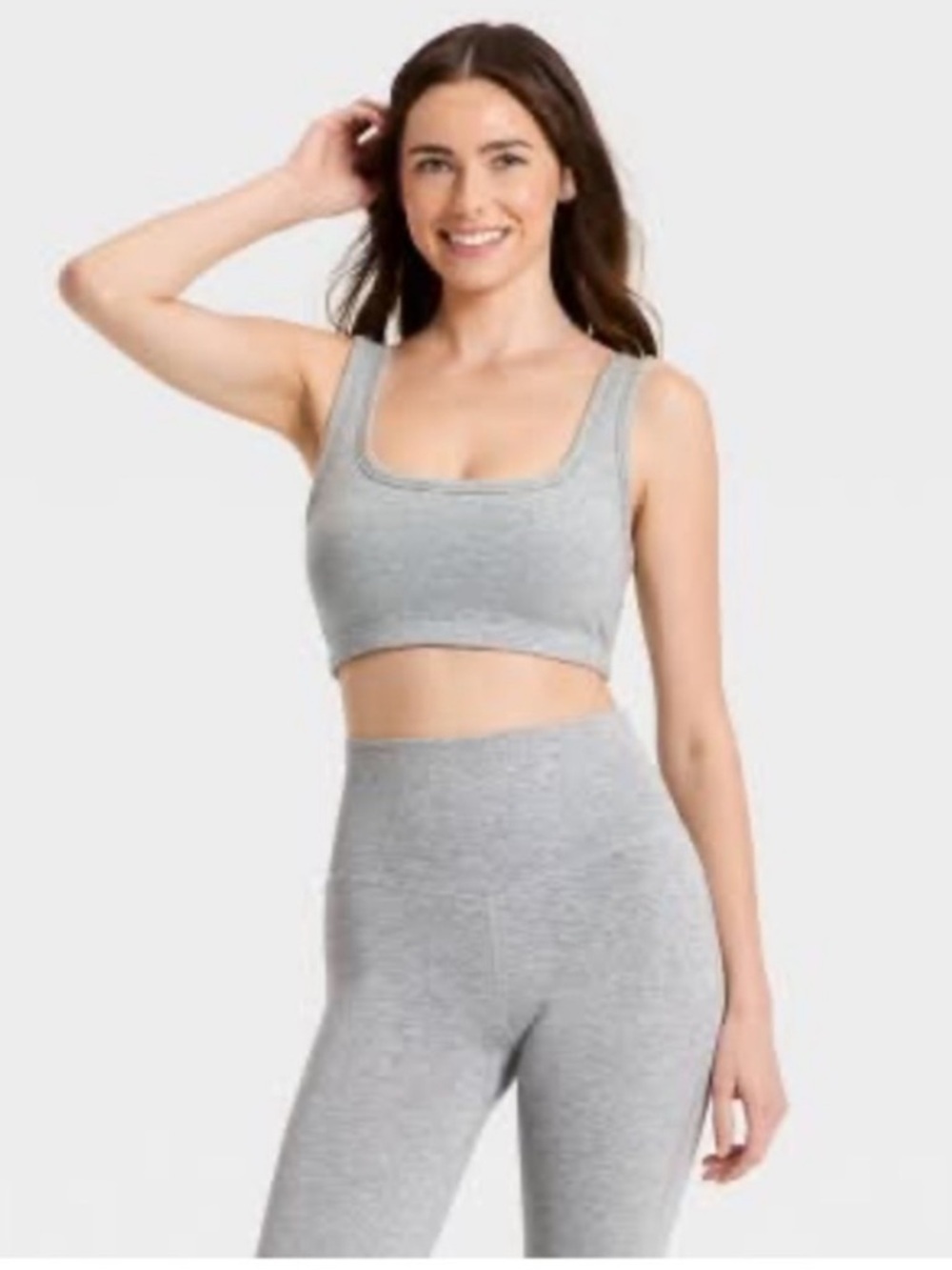 JoyLab Women's Washed Jersey Sports Bra - Heather Gray new - Picture 2 of 6